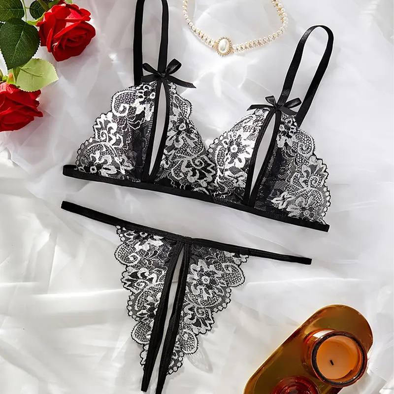 Черное горячее сексуальное жен – обзор и цена Lace Bralette Set